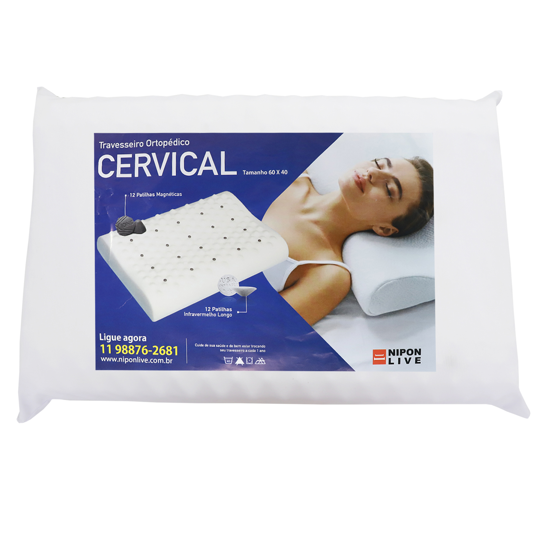 Travesseiro Cervical Magnético Travesseiro Cervical Magnético